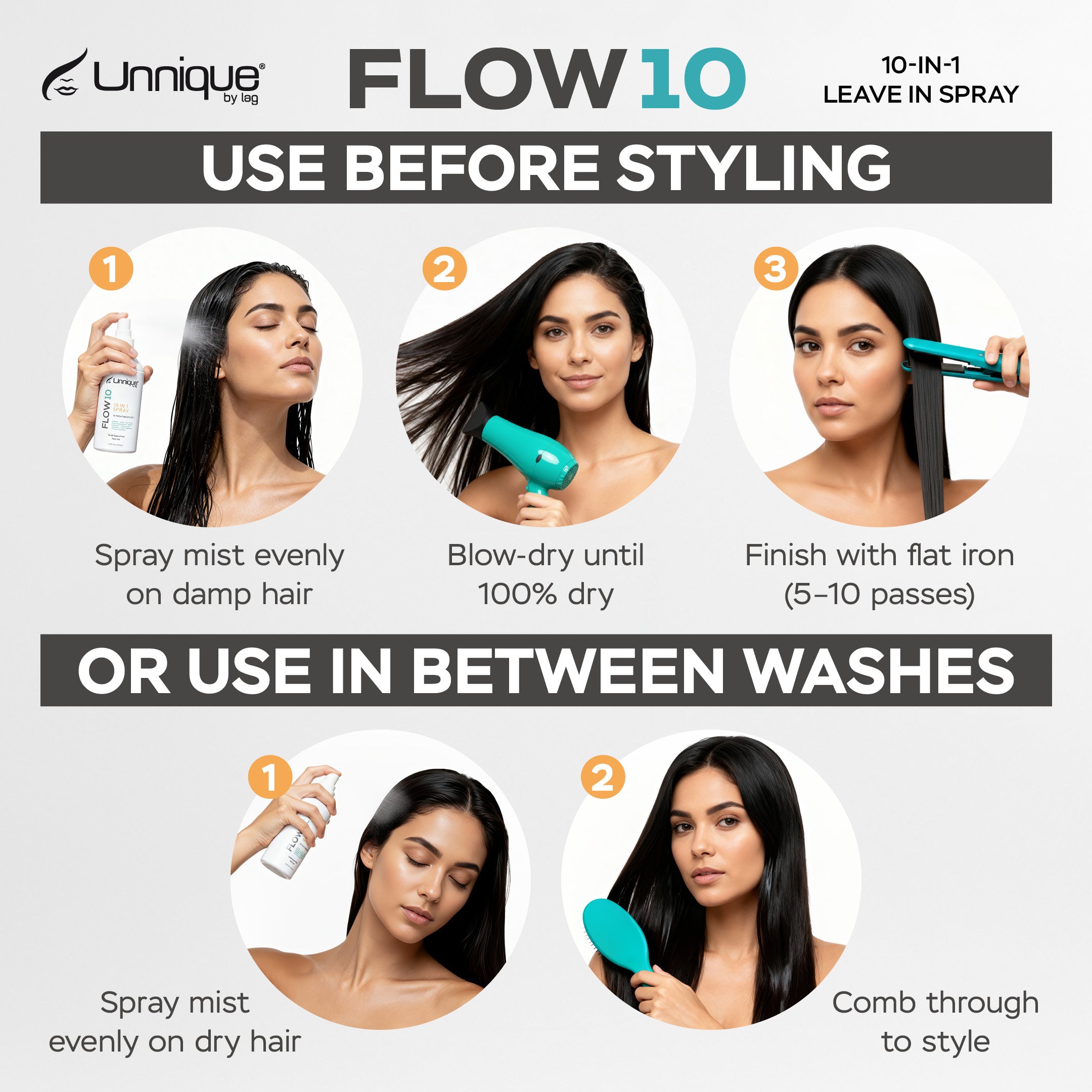Unnique Flow10 - 10-in-1 Styling Spray